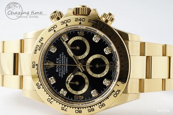 MiroTime 0228 Daytona 116508 BTF 1:1 Best Edition Black Diamonds Dial on YG Bracelet SA Sporty 2151